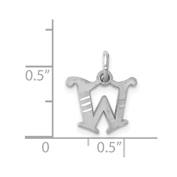14k White Gold, Isabelle Collection, Mini Letter W Initial Charm - Picture 4 of 5